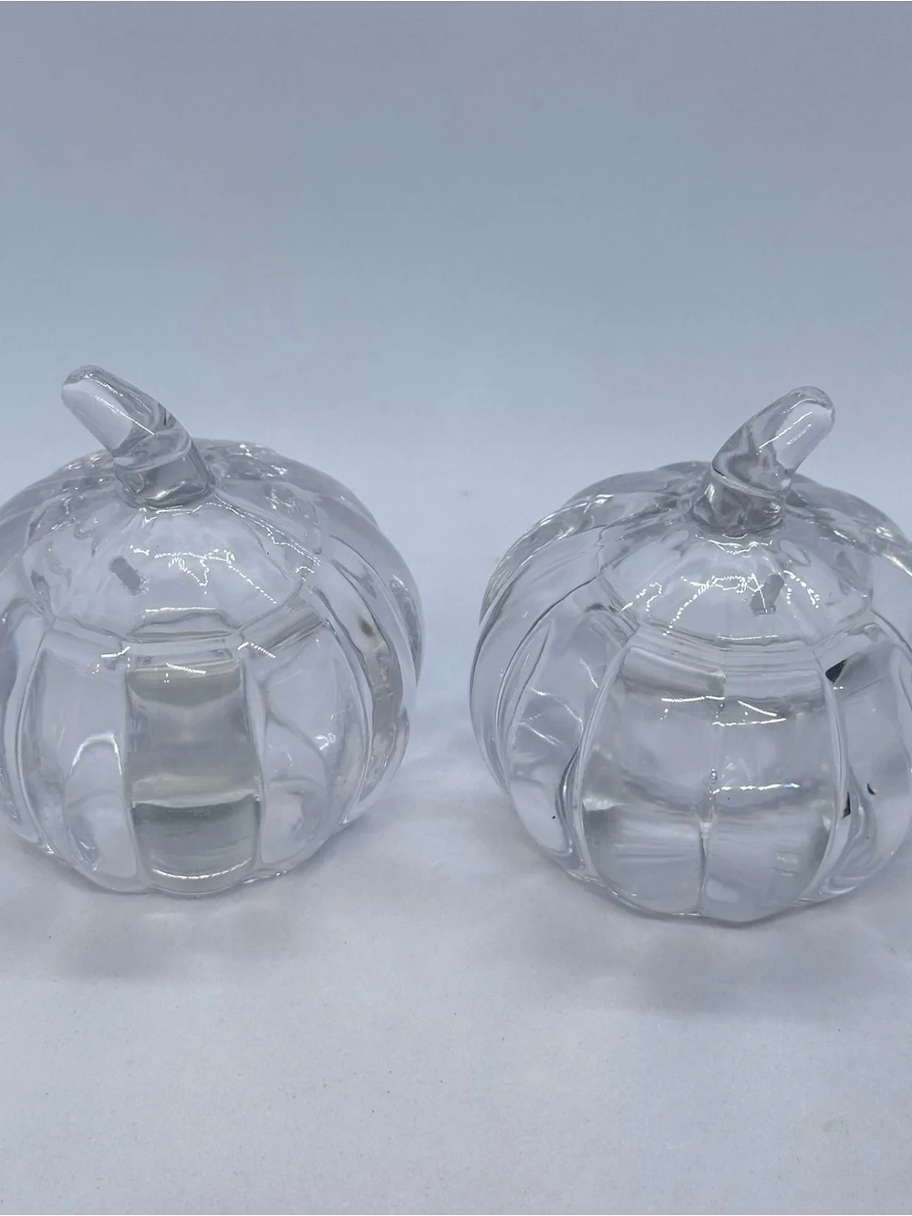Godinger SHANNON CRYSTAL of Ireland Lead Crystal Pumpkin Salt/Pepper Shaker Set